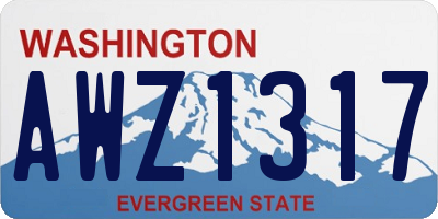 WA license plate AWZ1317