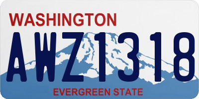 WA license plate AWZ1318