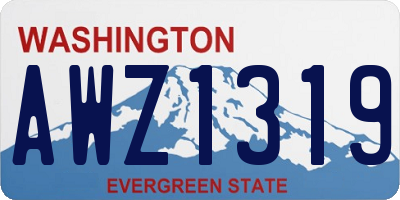 WA license plate AWZ1319