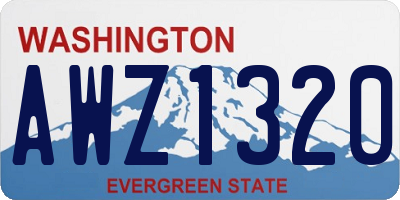 WA license plate AWZ1320