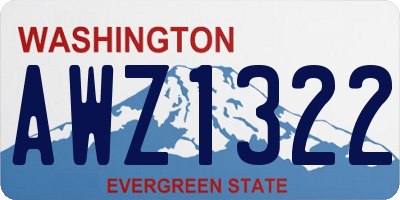 WA license plate AWZ1322
