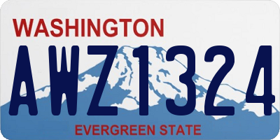 WA license plate AWZ1324
