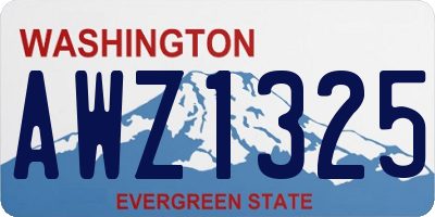 WA license plate AWZ1325