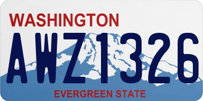 WA license plate AWZ1326