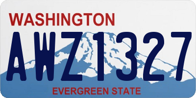 WA license plate AWZ1327