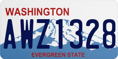 WA license plate AWZ1328
