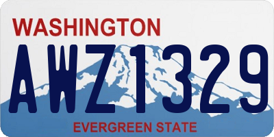 WA license plate AWZ1329