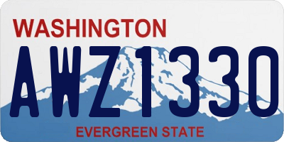 WA license plate AWZ1330