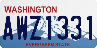 WA license plate AWZ1331