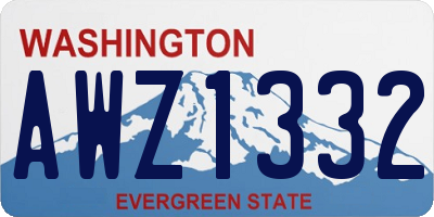 WA license plate AWZ1332