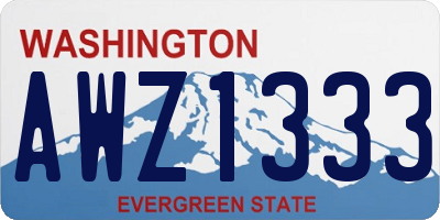 WA license plate AWZ1333
