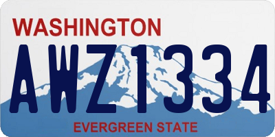 WA license plate AWZ1334
