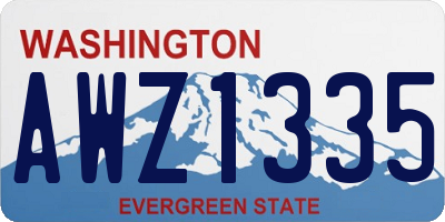 WA license plate AWZ1335