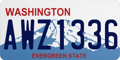 WA license plate AWZ1336