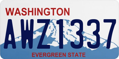 WA license plate AWZ1337