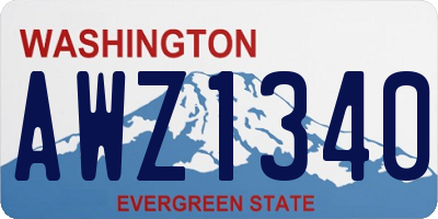WA license plate AWZ1340