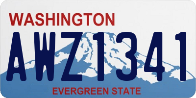 WA license plate AWZ1341