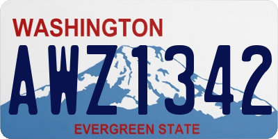 WA license plate AWZ1342