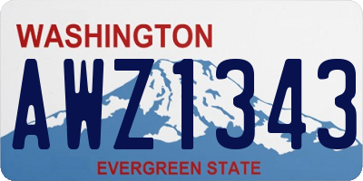 WA license plate AWZ1343