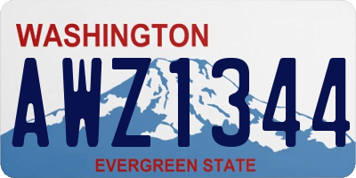 WA license plate AWZ1344