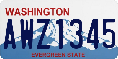WA license plate AWZ1345