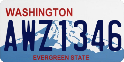 WA license plate AWZ1346