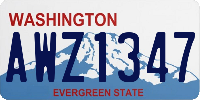 WA license plate AWZ1347