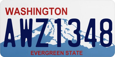 WA license plate AWZ1348