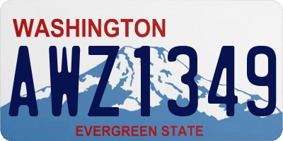 WA license plate AWZ1349