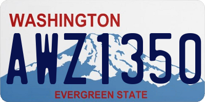 WA license plate AWZ1350