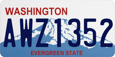 WA license plate AWZ1352