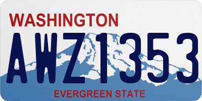 WA license plate AWZ1353