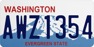 WA license plate AWZ1354