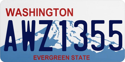 WA license plate AWZ1355