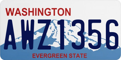 WA license plate AWZ1356