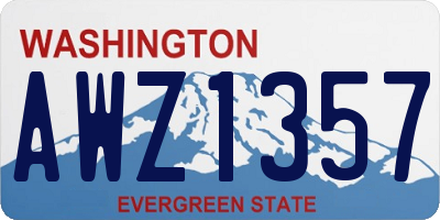 WA license plate AWZ1357