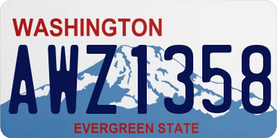 WA license plate AWZ1358