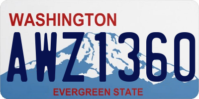 WA license plate AWZ1360