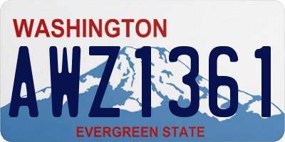 WA license plate AWZ1361