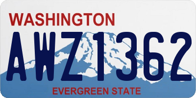 WA license plate AWZ1362