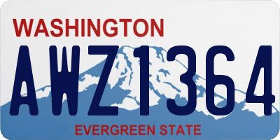 WA license plate AWZ1364