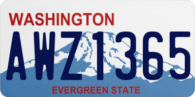 WA license plate AWZ1365