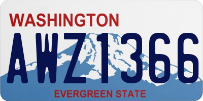 WA license plate AWZ1366