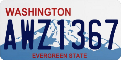 WA license plate AWZ1367