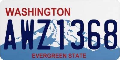 WA license plate AWZ1368