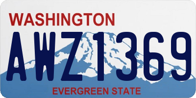 WA license plate AWZ1369