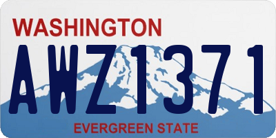 WA license plate AWZ1371