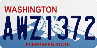 WA license plate AWZ1372