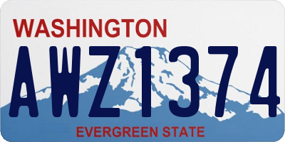 WA license plate AWZ1374