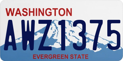WA license plate AWZ1375